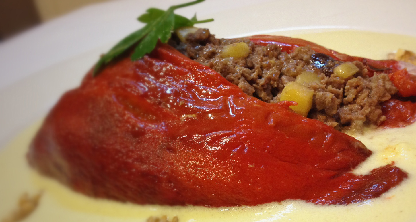 Receta del restaurante Etxanobe de los pimientos rellenos