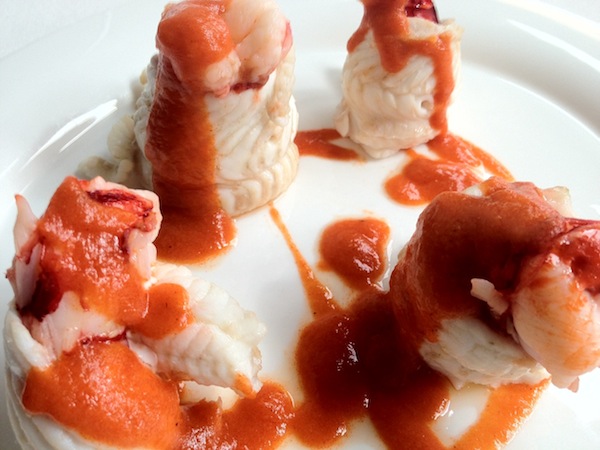 Lenguado con salsa de carabineros